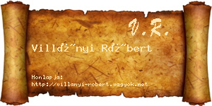 Villányi Róbert névjegykártya